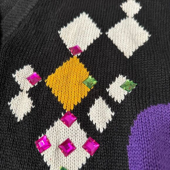 1992 IB Diffusion Geometric Cardigan - 2X - Vintage Statement Knit - Picture 3 of 6